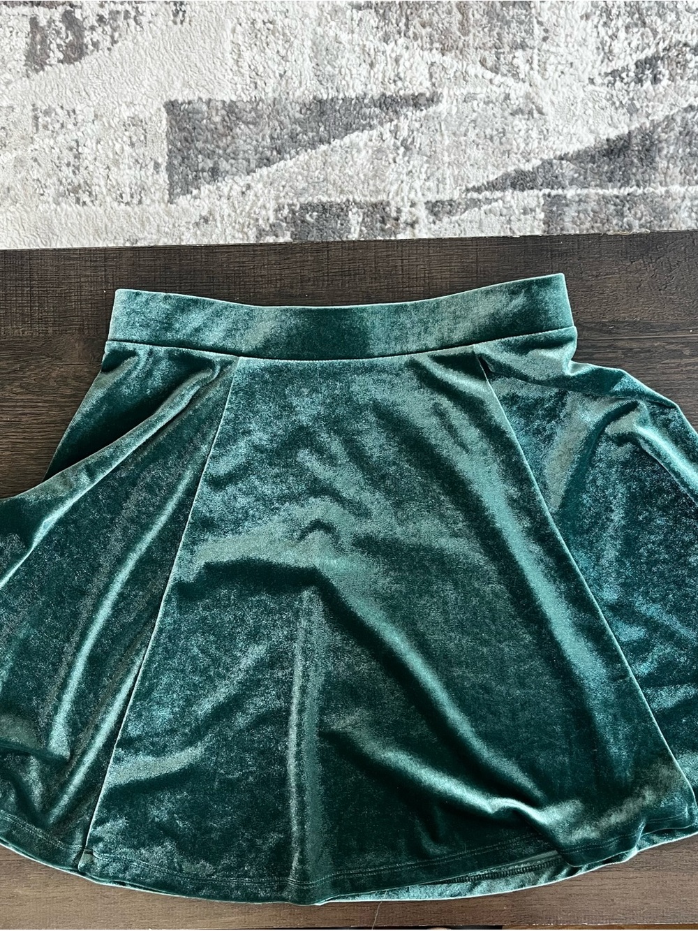 H&M Emerald Velvet Skater Skirt